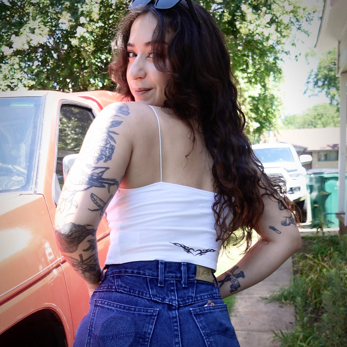 FLAMING TRAMP STAMP TANK