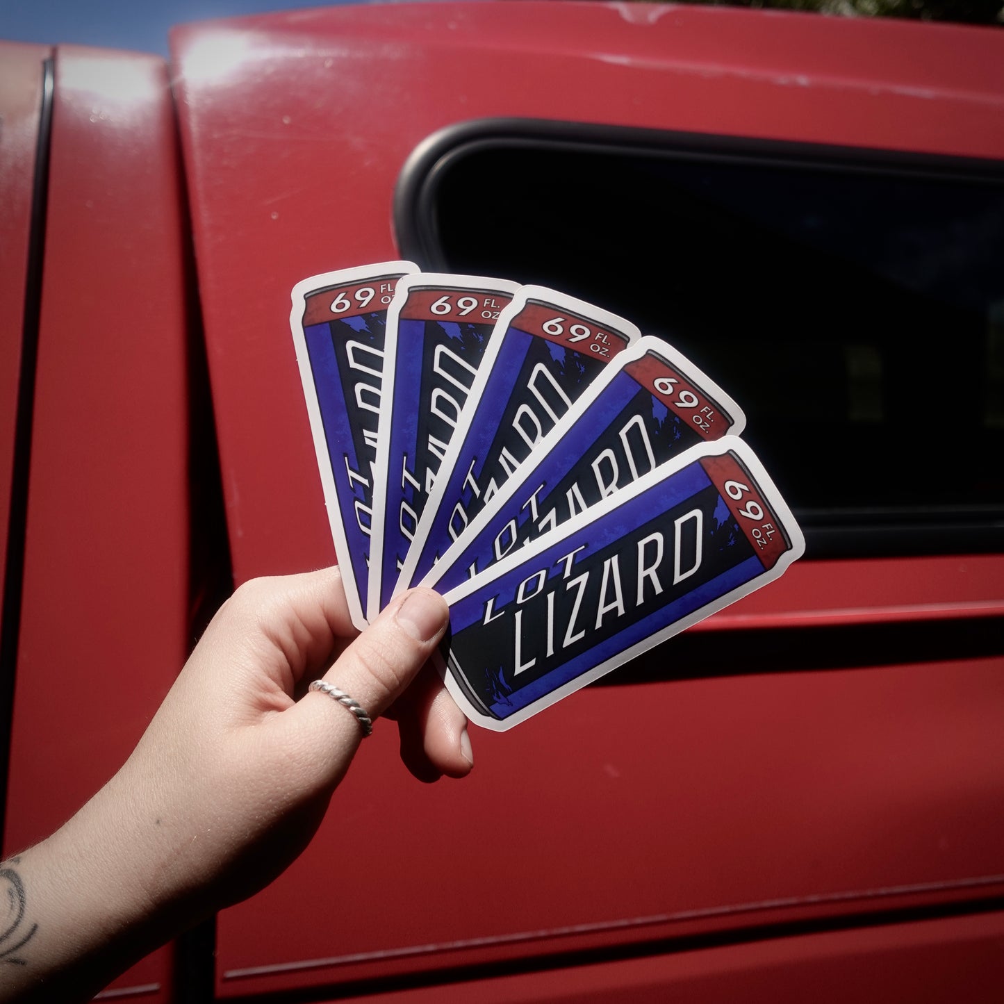 LOT LIZARD TALL BOY STICKER