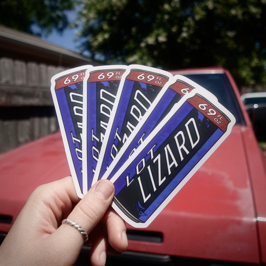 LOT LIZARD TALL BOY STICKER