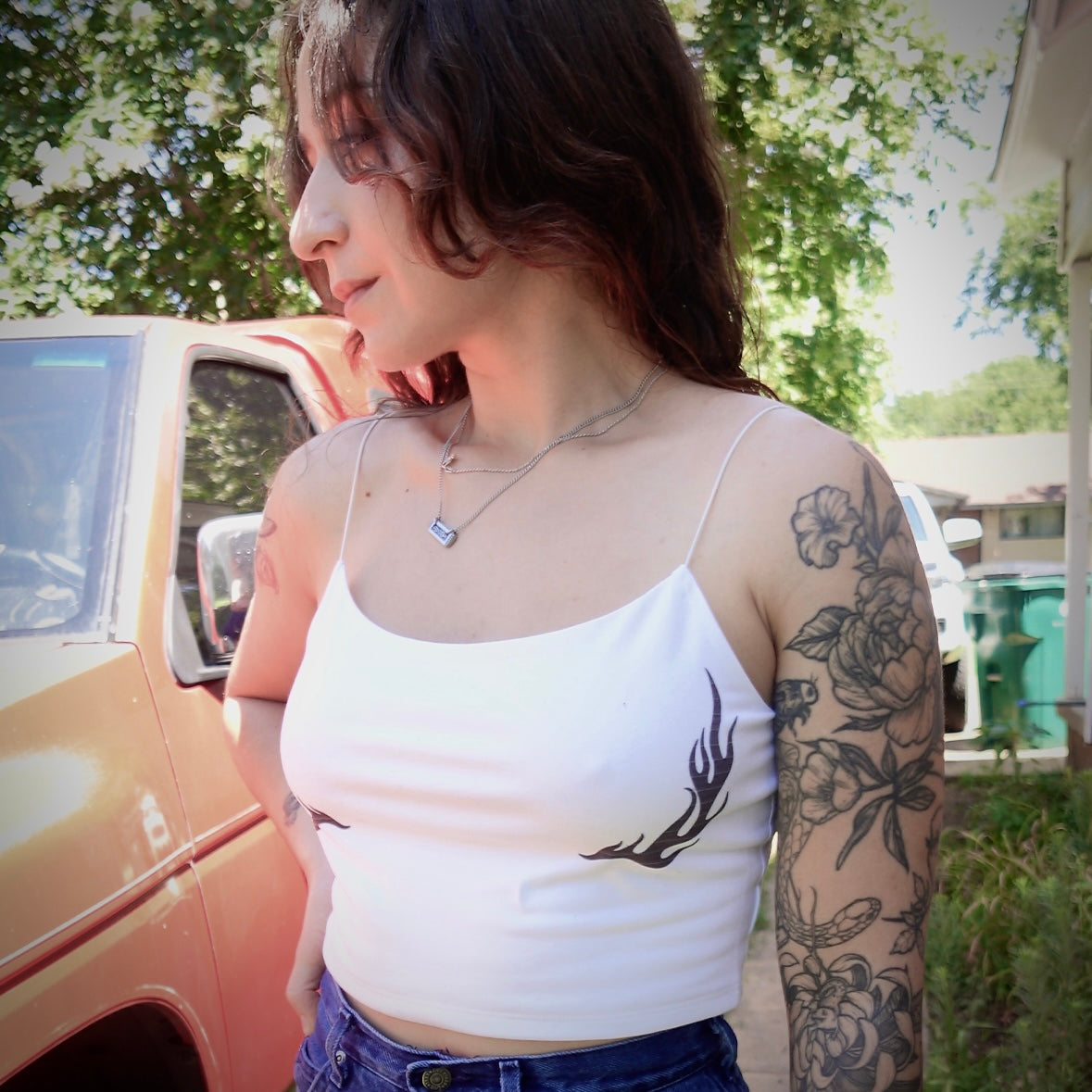 FLAMING TRAMP STAMP TANK